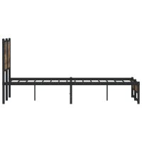 vidaXL Sängram utan madrass metall rökfärgad ek 120x190 cm - Bild 6