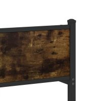 vidaXL Sängram utan madrass metall rökfärgad ek 107x203 cm - Bild 8