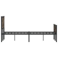 vidaXL Sängram utan madrass metall rökfärgad ek 120x200 cm - Bild 6