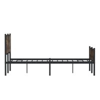 vidaXL Sängram utan madrass metall rökfärgad ek 140x190 cm - Bild 6