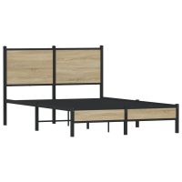 vidaXL Sängram utan madrass metall sonoma-ek 120x190 cm - Bild 2