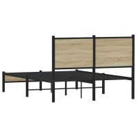 vidaXL Sängram utan madrass metall sonoma-ek 120x190 cm - Bild 7