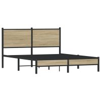 vidaXL Sängram utan madrass metall sonoma-ek 140x190 cm - Bild 2