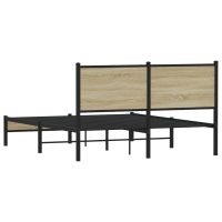 vidaXL Sängram utan madrass metall sonoma-ek 140x190 cm - Bild 7