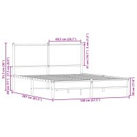 vidaXL Sängram utan madrass metall sonoma-ek 140x200 cm - Bild 10