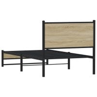 vidaXL Sängram utan madrass metall sonoma-ek 75x190 cm - Bild 7