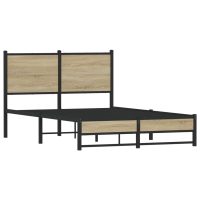 vidaXL Sängram utan madrass metall sonoma-ek 120x190 cm - Bild 2