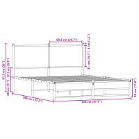 vidaXL Sängram utan madrass metall sonoma-ek 140x190 cm - Bild 10