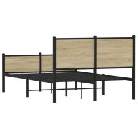 vidaXL Sängram utan madrass metall sonoma-ek 120x190 cm - Bild 7