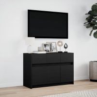 vidaXL Tv-bänk med LEDs svart 91x34x61 cm konstruerat trä - Bild 4