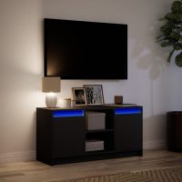 vidaXL Tv-bänk med LEDs svart 100x34x50 cm konstruerat trä - Bild 5