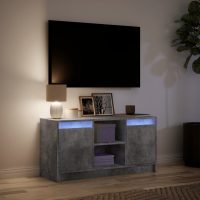 vidaXL Tv-bänk med LEDs betonggrå 100x34x50 cm konstruerat trä - Bild 5