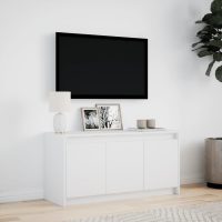 vidaXL Tv-bänk med LEDs vit 100x34x50 cm konstruerat trä - Bild 4