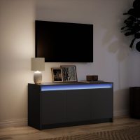 vidaXL Tv-bänk med LEDs svart 100x34x50 cm konstruerat trä - Bild 5