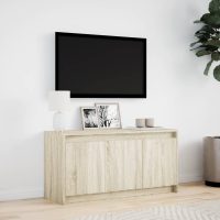 vidaXL Tv-bänk med LEDs sonoma-ek 100x34x50 cm konstruerat trä - Bild 4