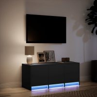 vidaXL Tv-bänk med LEDs svart 97x34x40 cm konstruerat trä - Bild 5