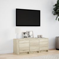 vidaXL Tv-bänk med LEDs sonoma-ek 97x34x40 cm konstruerat trä - Bild 4