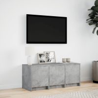 vidaXL Tv-bänk med LEDs betonggrå 97x34x40 cm konstruerat trä - Bild 4