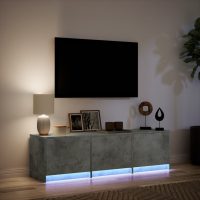 vidaXL Tv-bänk med LEDs betonggrå 140x34x40 cm konstruerat trä - Bild 5