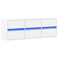 vidaXL Väggmonterad tv-bänk LEDs vit 130x31x45 cm - Bild 3