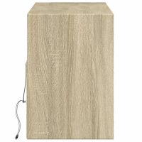 vidaXL Väggmonterad tv-bänk LEDs sonoma-ek 130x31x45 cm - Bild 7