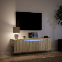 vidaXL Väggmonterad tv-bänk LED sonoma-ek 135x31x39,5 cm - Bild 5