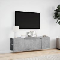 vidaXL Väggmonterad tv-bänk LED betonggrå 135x31x39,5 cm - Bild 4