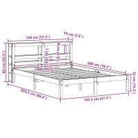 vidaXL Sängram utan madrass 140x200 cm massiv furu - Bild 12