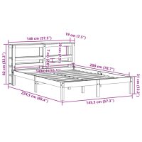 vidaXL Sängram utan madrass vit 140x200 cm massiv furu - Bild 12