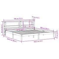 vidaXL Sängram med huvudgavel vaxbrun 180x200 cm massiv furu - Bild 12