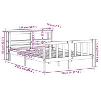 vidaXL Sängram utan madrass vit 140x200 cm massiv furu - Bild 12