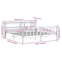 vidaXL Sängram utan madrass vit 200x200 cm massiv furu - Bild 12