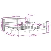 vidaXL Sängram med huvudgavel vaxbrun 180x200 cm massiv furu - Bild 12