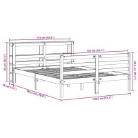 vidaXL Sängram utan madrass vit 135x190 cm massiv furu - Bild 12