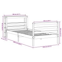 vidaXL Sängram utan madrass 100x200 cm massiv furu - Bild 12