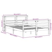 vidaXL Sängram utan madrass 160x200 cm massiv furu - Bild 12