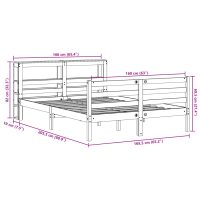 vidaXL Sängram utan madrass vit 160x200 cm massiv furu - Bild 12