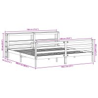 vidaXL Sängram utan madrass vaxbrun 180x200 cm massiv furu - Bild 12