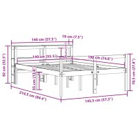 vidaXL Seniorsäng med sänggavel vit 140x190 cm massivt furu - Bild 12