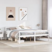 vidaXL Seniorsäng med sänggavel vit 180x200 cm massivt furu - Bild 3