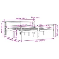 vidaXL Seniorsäng med sänggavel vit 180x200 cm massivt furu - Bild 12