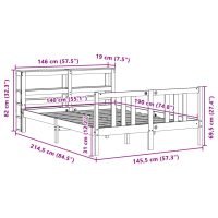 vidaXL Sängram med huvudgavel 140x190 cm massiv furu - Bild 12