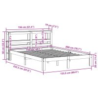 vidaXL Sängram med huvudgavel 150x200 cm massiv furu - Bild 11