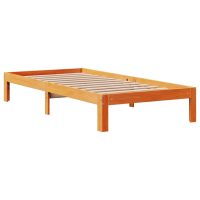 vidaXL Sängram utan madrass vaxbrun 100x200 cm massiv furu - Bild 5