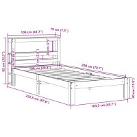 vidaXL Sängram utan madrass vaxbrun 100x200 cm massiv furu - Bild 11