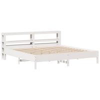 vidaXL Sängram utan madrass vit 200x200 cm massiv furu - Bild 2