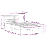 vidaXL Sängram utan madrass vaxbrun 140x200 cm massiv furu - Bild 12