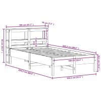 vidaXL Sängram utan madrass 100x200 cm massiv furu - Bild 12