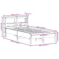 vidaXL Sängram utan madrass vaxbrun 100x200 cm massiv furu - Bild 12