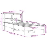 vidaXL Sängram utan madrass vaxad brun 90x200 cm massiv furu - Bild 12